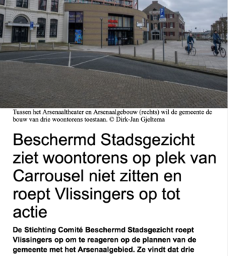 PZC: Beschermd stadsgezicht ziet woontorens op plek Carrousel niet zitten en roept Vlissingers op tot actie